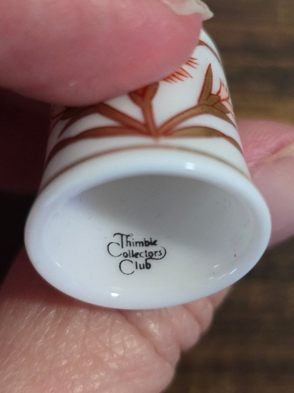 Thimble Collectors Club Porcelain Set 3 Arctic Animals Floral Gold Orange Flower - Picture 15 of 16
